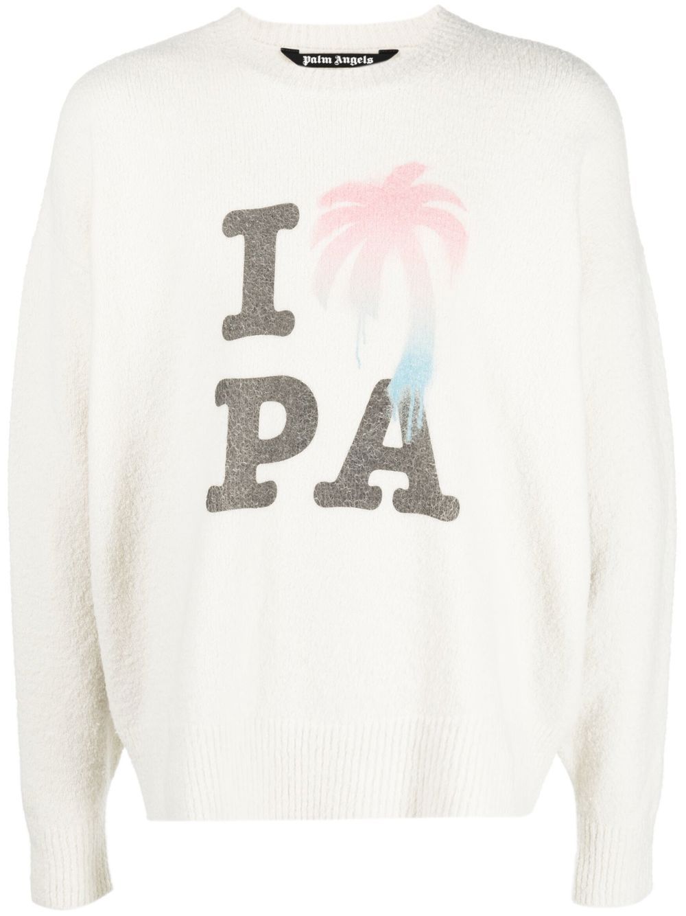 Palm Angels Pullover mit "I Love PA"-Slogan - Weiß von Palm Angels