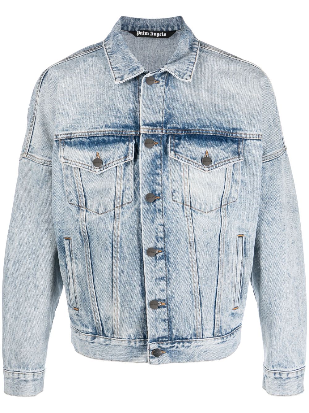 Palm Angels Jeansjacke mit Logo-Print - Blau von Palm Angels