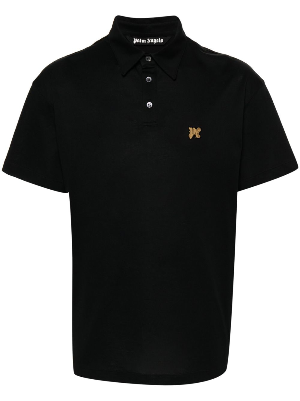 Palm Angels Poloshirt mit Monogramm-Applikation - Schwarz von Palm Angels