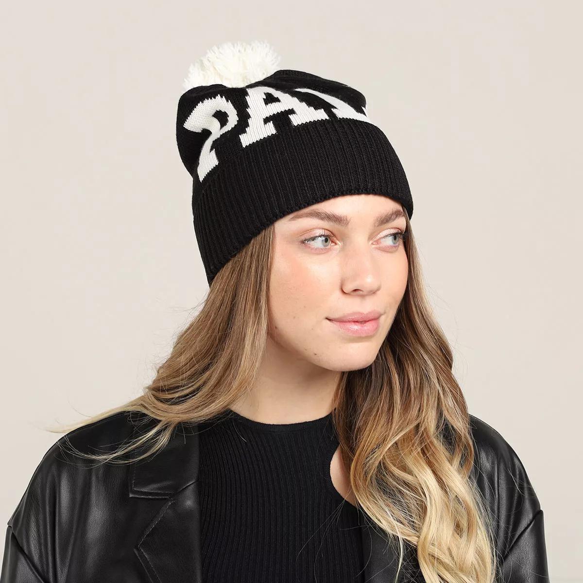 Palm Angels Mützen - Logo Pompon Beanie - Gr. ONE - in Schwarz - für Damen von Palm Angels