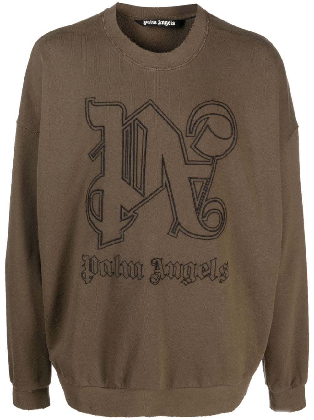 Palm Angels Sweatshirt mit Logo-Stickerei - Braun von Palm Angels