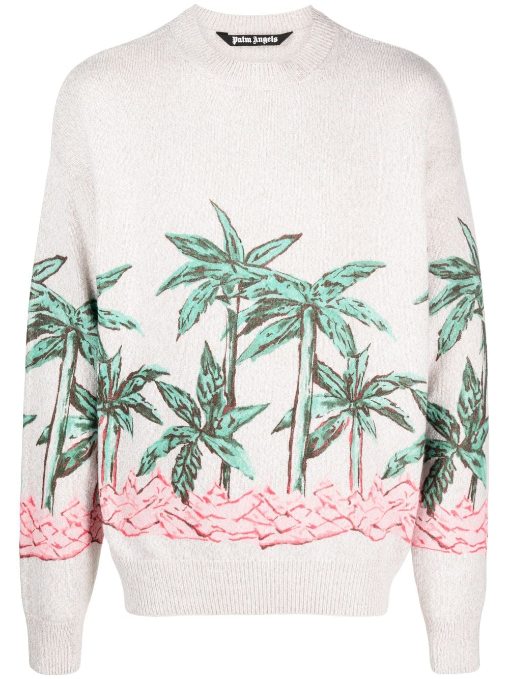 Palm Angels Sweatshirt mit Palms Row-Print - Nude von Palm Angels