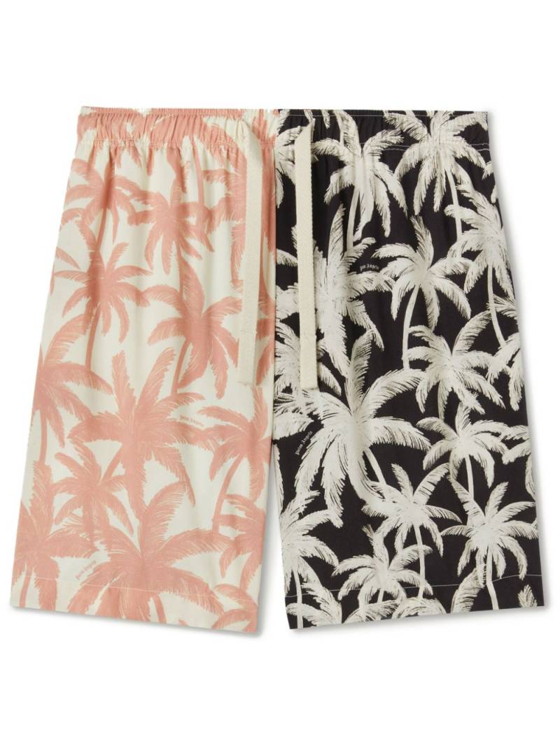 Palm Angels Patchwork Palms Shorts - Weiß von Palm Angels