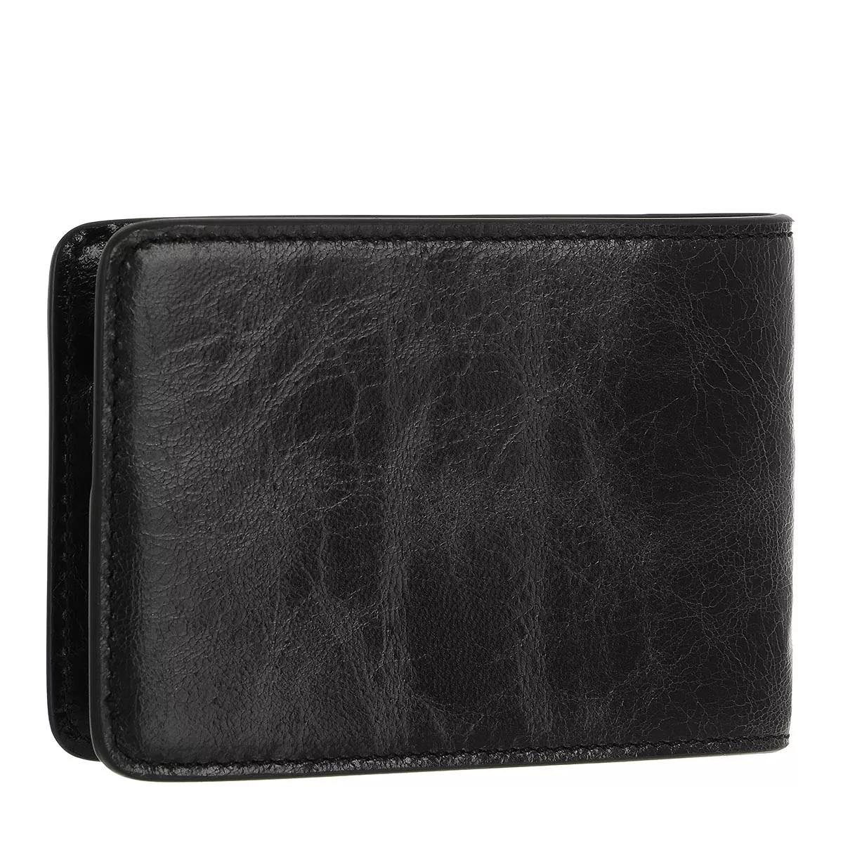 Palm Angels Portemonnaie - Crinkle Leather Cardholder Black White - Gr. unisize - in Schwarz - für Damen von Palm Angels