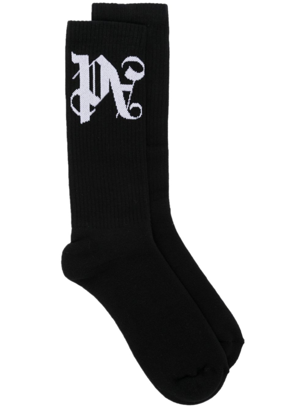 Palm Angels Socken mit Monogramm-Jacquard - Schwarz von Palm Angels