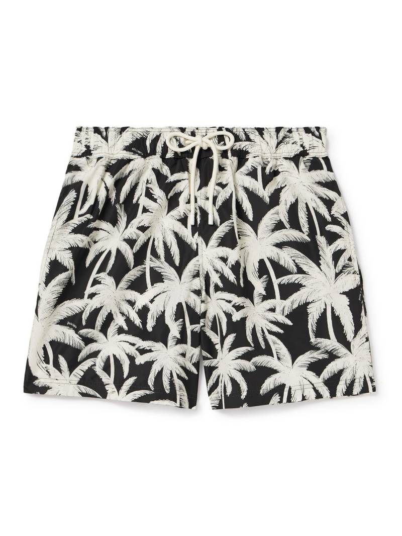 Palm Angels - Straight-Leg Mid-Length Printed Swim Shorts - Men - Black - S von Palm Angels