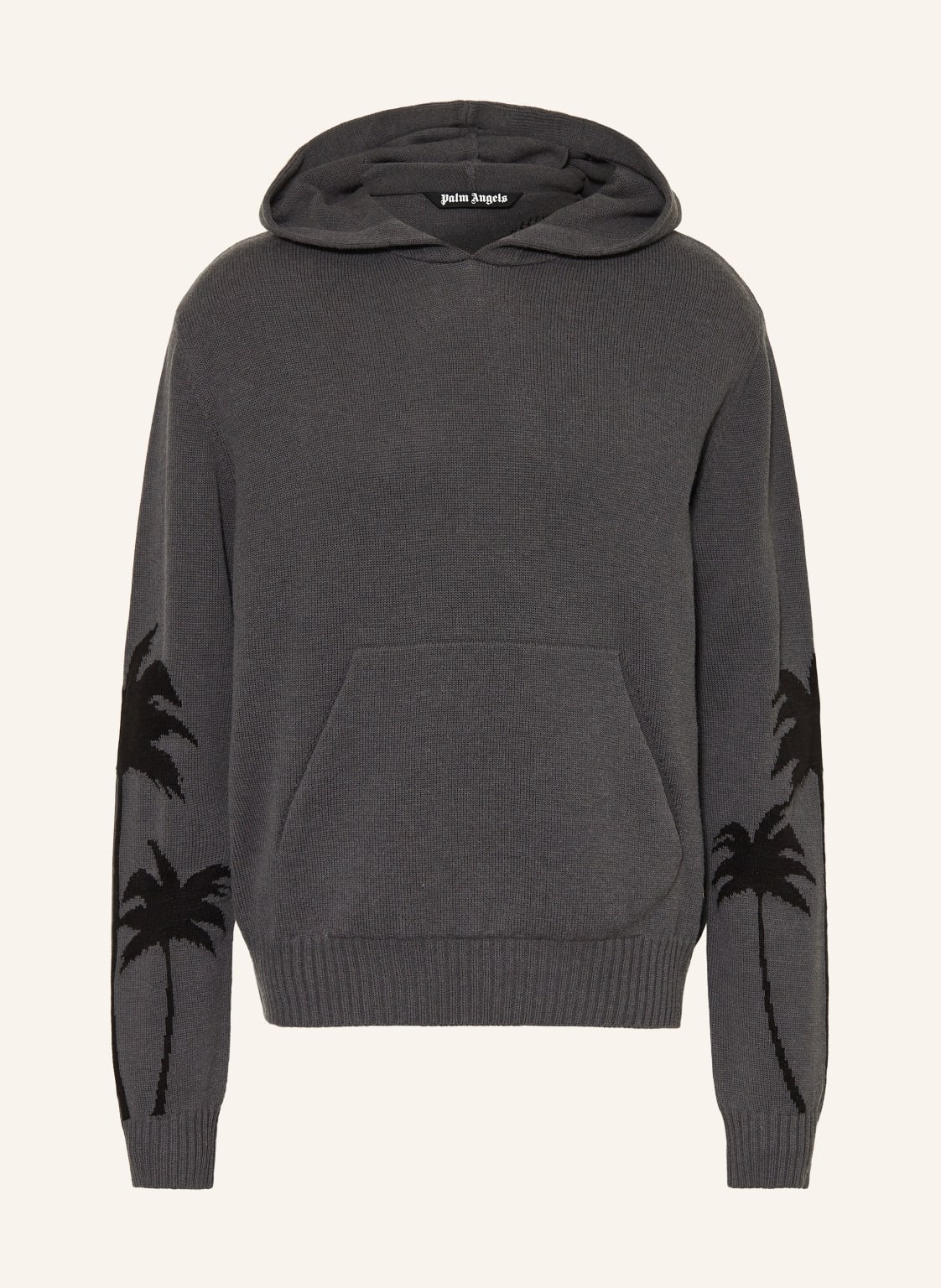 Palm Angels Strick-Hoodie grau von Palm Angels