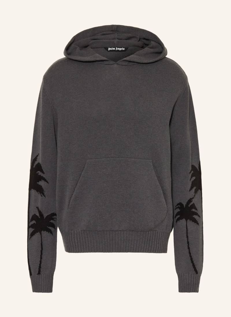 Palm Angels Strick-Hoodie grau von Palm Angels