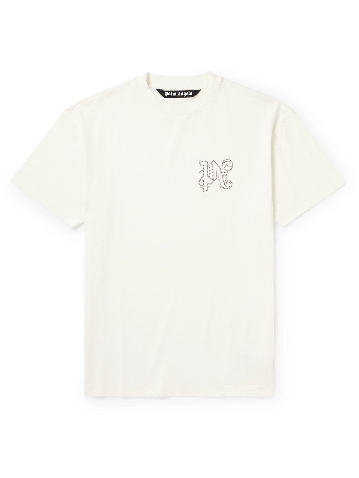 Palm Angels - Studded Cotton-Jersey T-Shirt - Men - White - S von Palm Angels