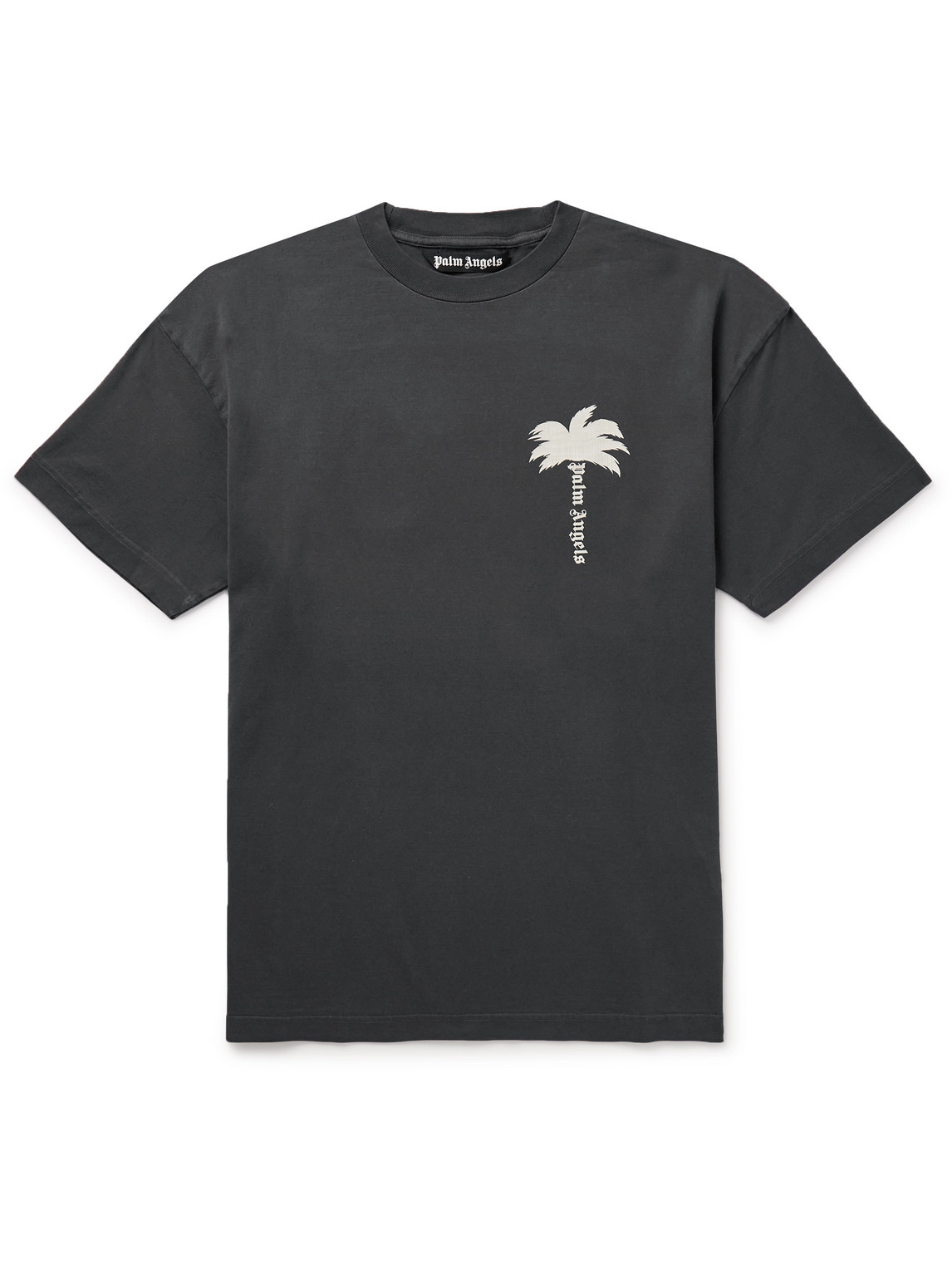 Palm Angels - The Palm Logo-Print Cotton-Jersey T-shirt - Men - Gray - L von Palm Angels