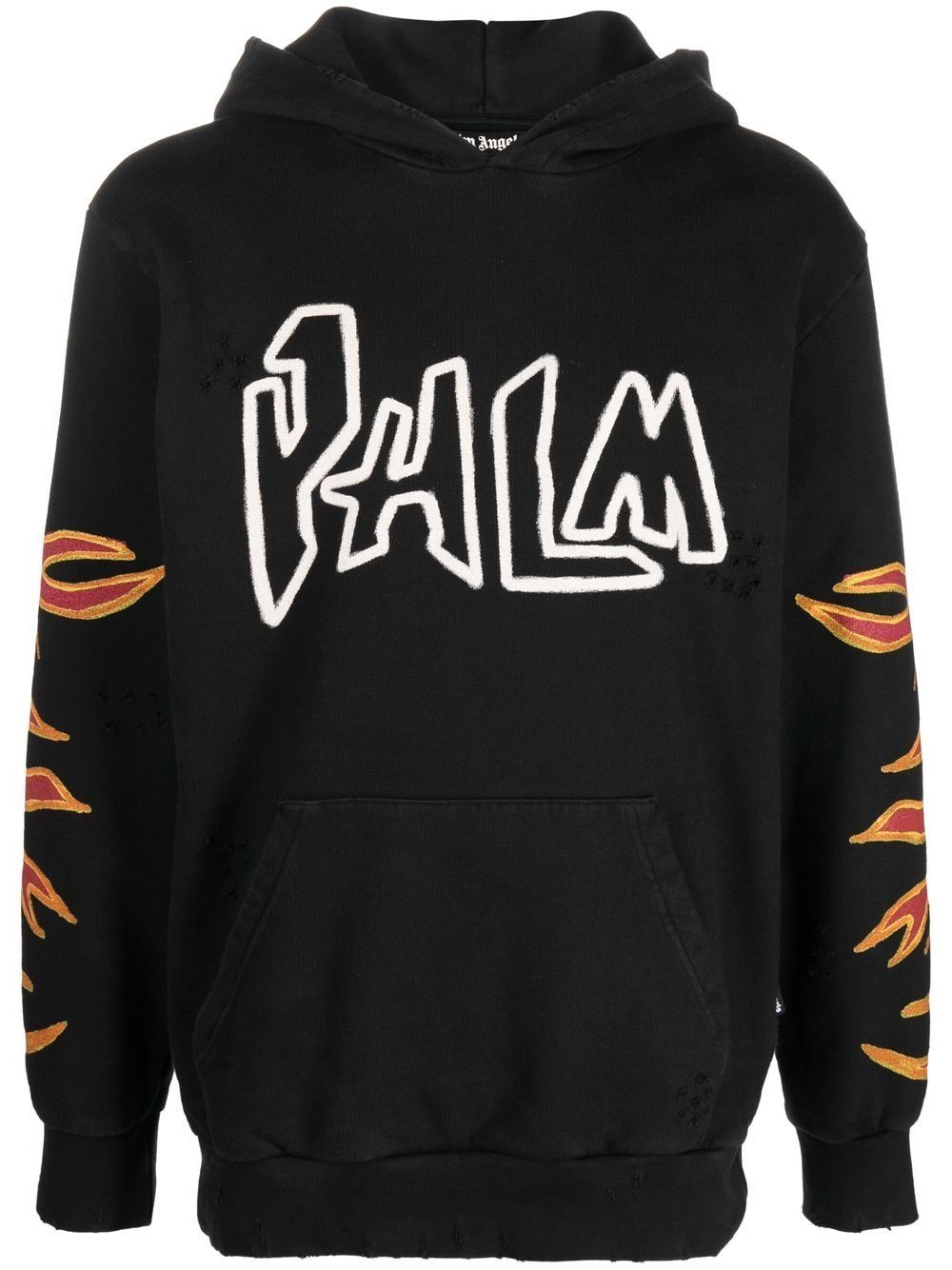 Palm Angels Hoodie mit Flammen-Print - Schwarz von Palm Angels