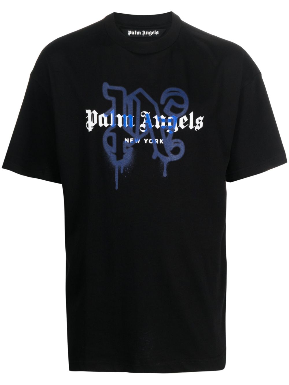 Palm Angels New York T-Shirt mit Monogramm-Print - Schwarz von Palm Angels