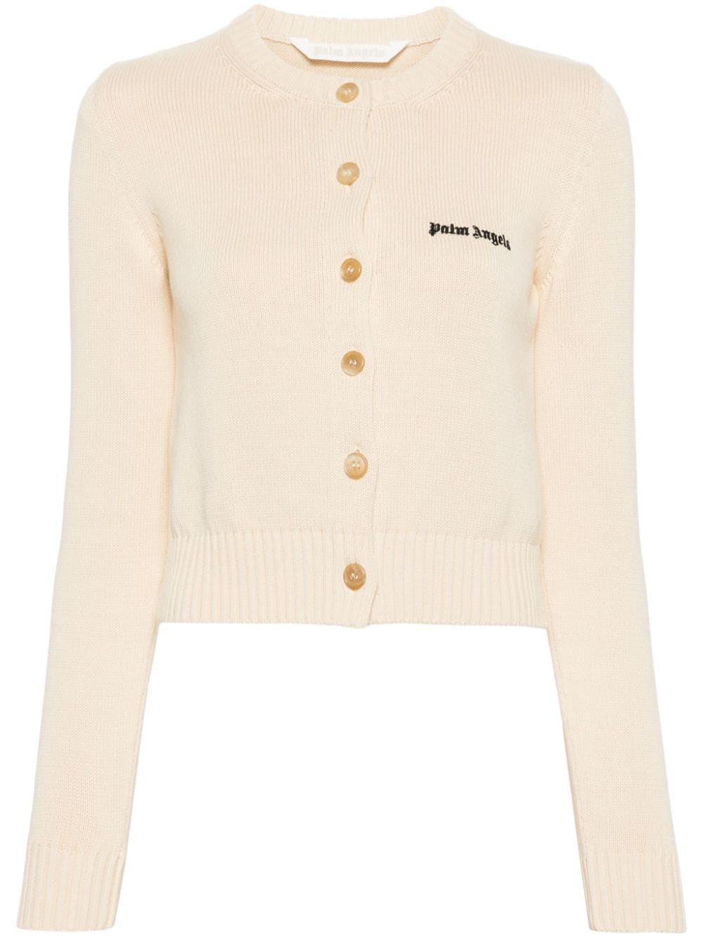 Palm Angels Cropped-Cardigan mit Logo-Stickerei - Nude von Palm Angels