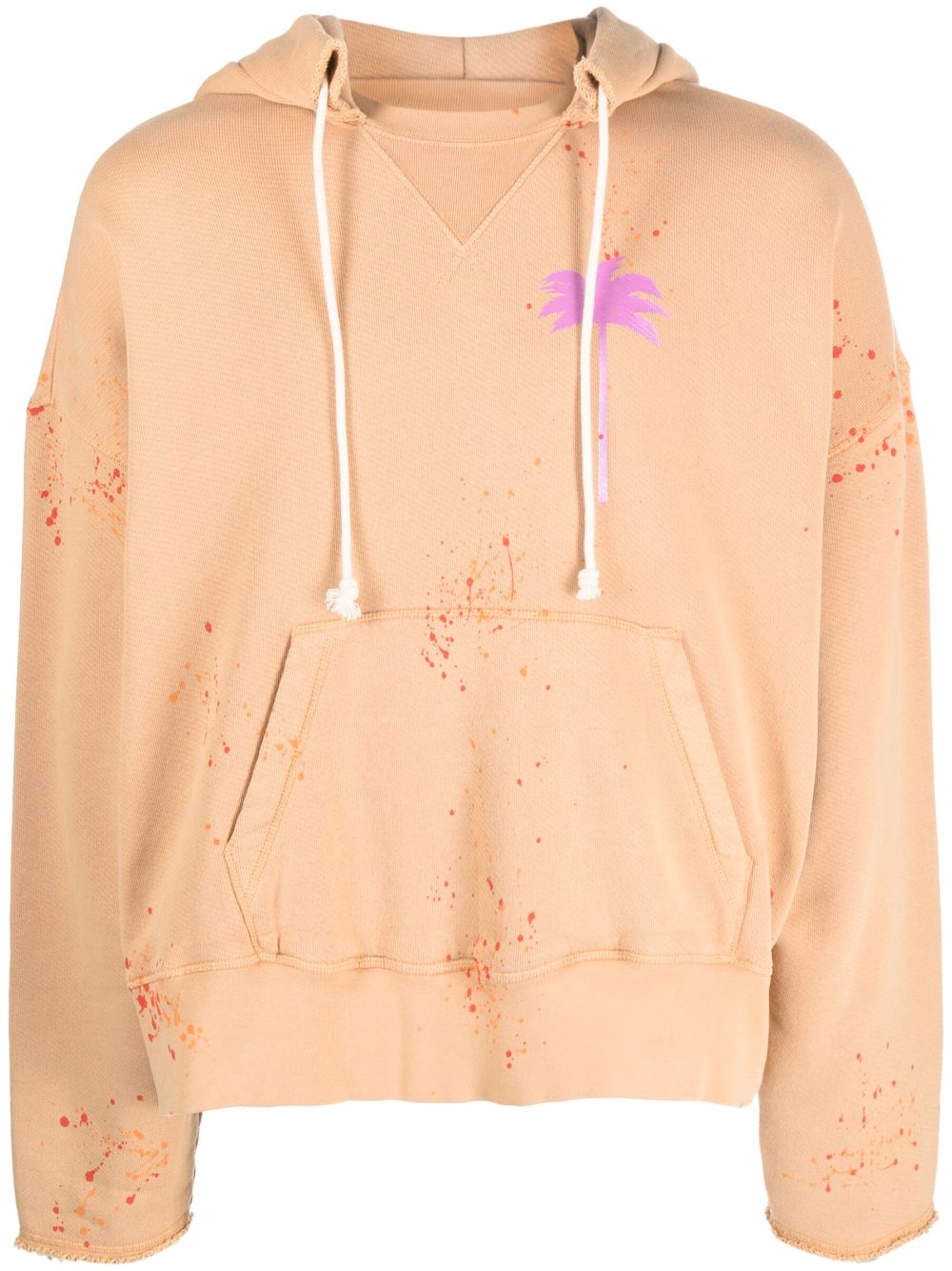 Palm Angels Hoodie mit Farbklecks-Print - Nude von Palm Angels