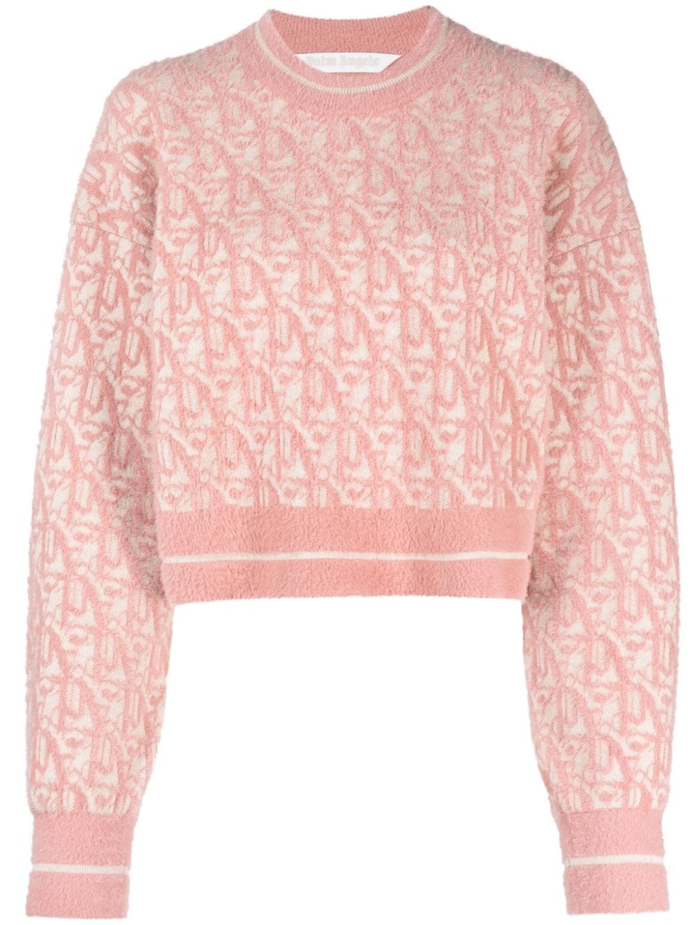 Palm Angels Pullover aus Monogramm-Jacquard - Nude von Palm Angels