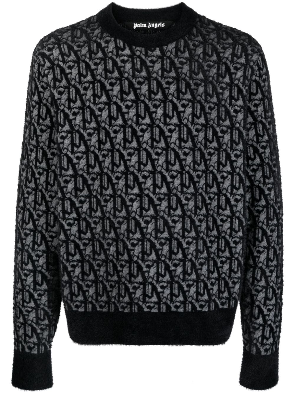 Palm Angels Pullover aus Monogramm-Jacquard - Schwarz von Palm Angels