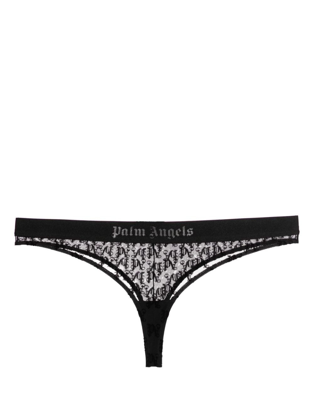 Palm Angels Tanga mit Monogramm - Schwarz von Palm Angels