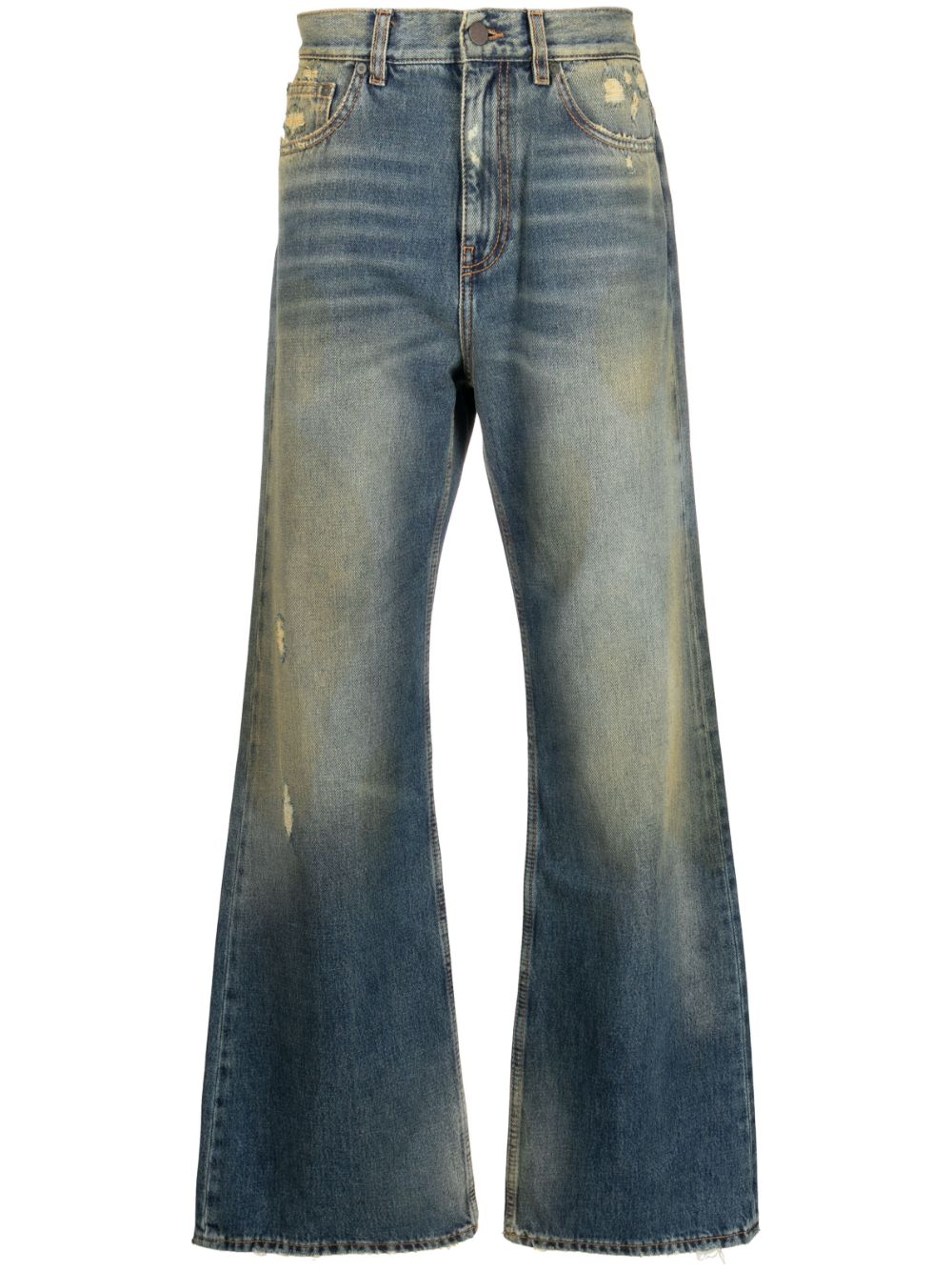 Palm Angels Gerade Jeans im Distressed-Look - Blau von Palm Angels