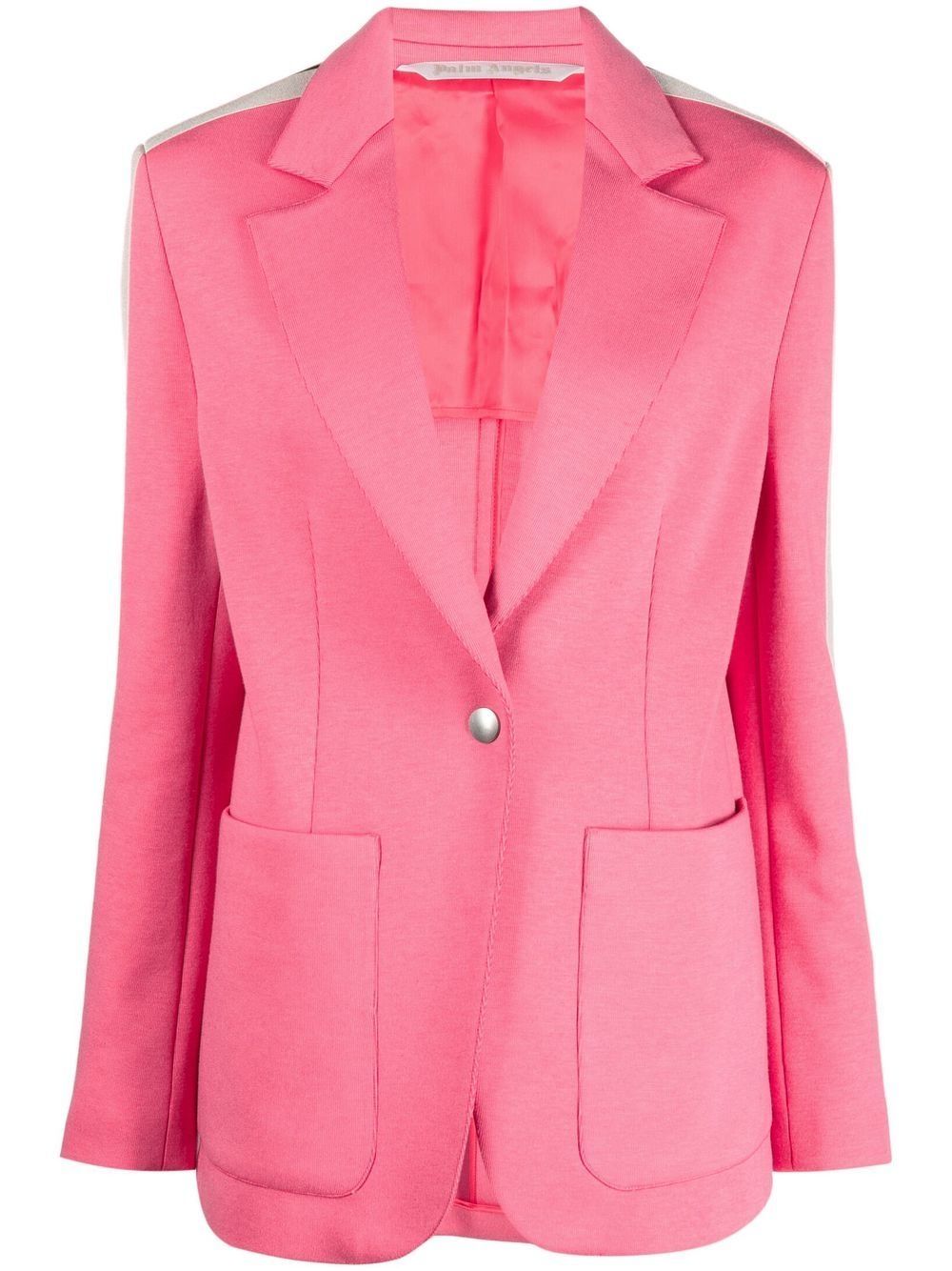 Palm Angels Einreihiger Blazer mit Besatzstreifen - Rosa von Palm Angels