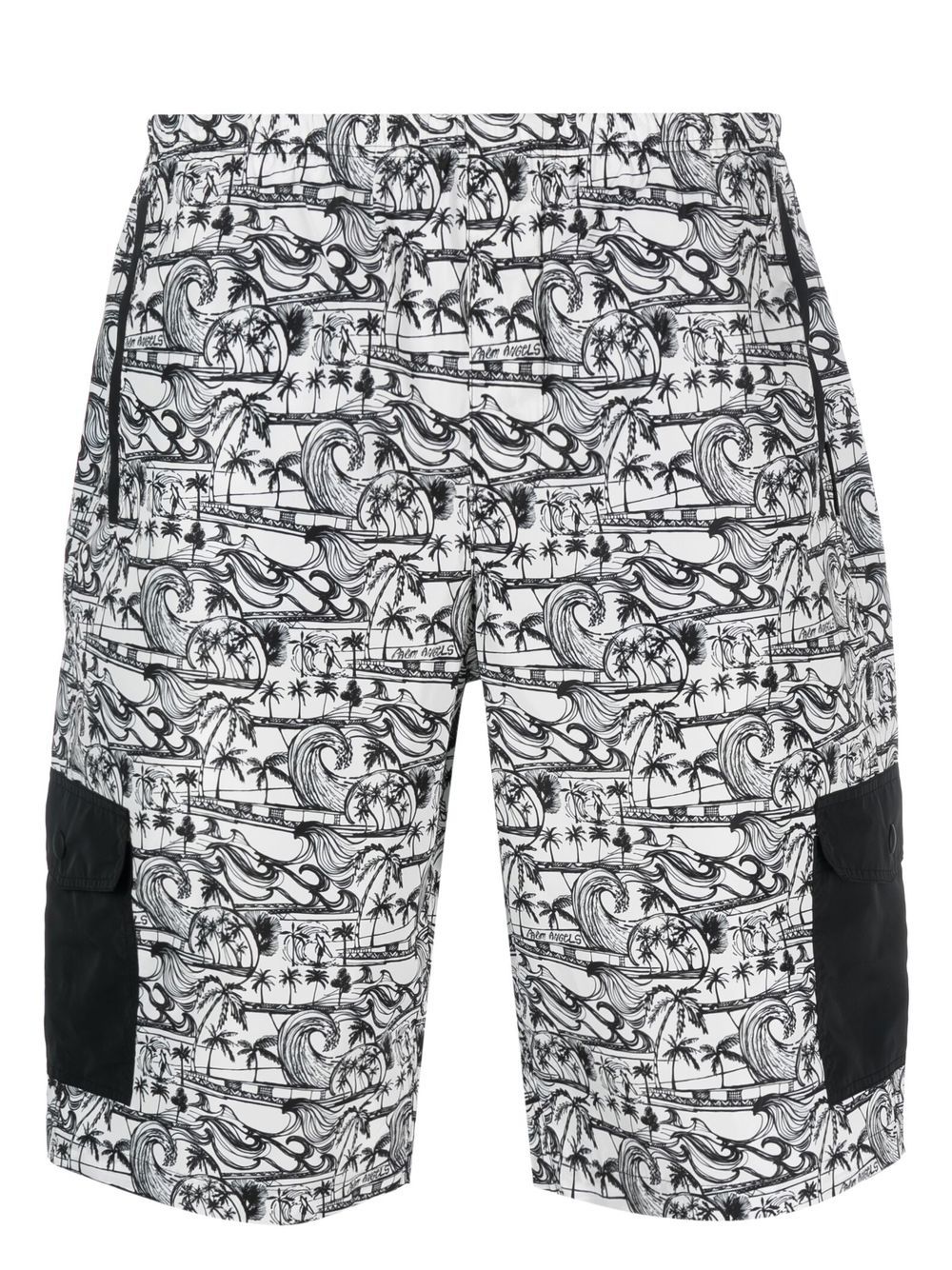 Palm Angels Joggingshorts mit Wellen-Print - Weiß von Palm Angels