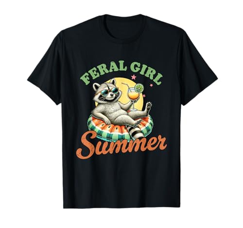 Feral Girl Sommer Urlaub Strand Waschbär T-Shirt Feral Girl Sommer Urlaub Strand Waschbär T-Shirt von Palm Tree Beach Summer Tees for Men & Women