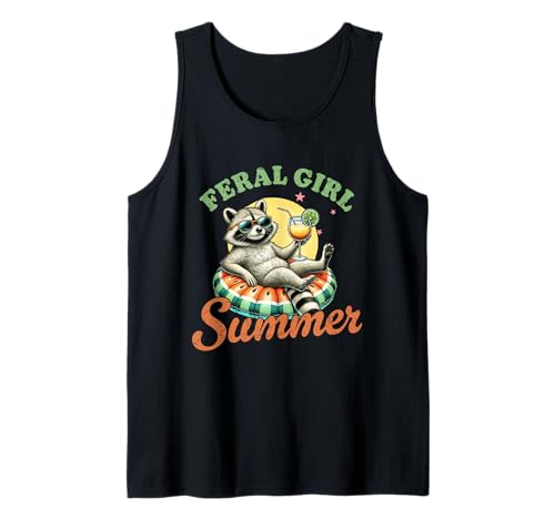 Feral Girl Sommer Urlaub Strand Waschbär Tank Top Feral Girl Sommer Urlaub Strand Waschbär Tank Top von Palm Tree Beach Summer Tees for Men & Women