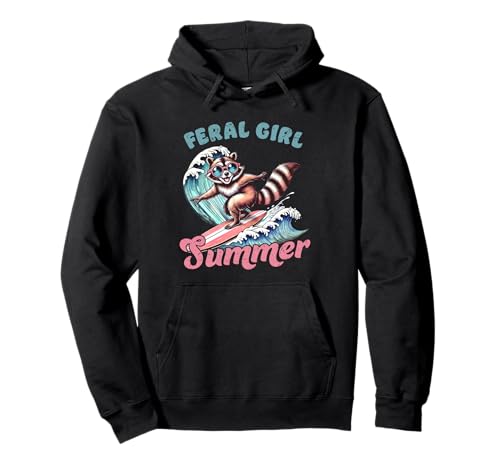 Feral Girl Sommer Waschbär Surf Meer Urlaub Strand Pullover Hoodie Feral Girl Sommer Waschbär Surf Meer Urlaub Strand Pullover Hoodie von Palm Tree Beach Summer Tees for Men & Women