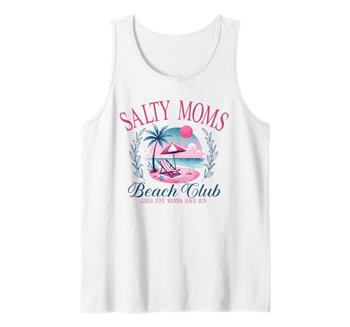 Salty Moms Beach Club Sommer Urlaub Urlaub Strand Frauen Tank Top Salty Moms Beach Club Sommer Urlaub Urlaub Strand Frauen Tank Top von Palm Tree Beach Summer Tees for Men & Women