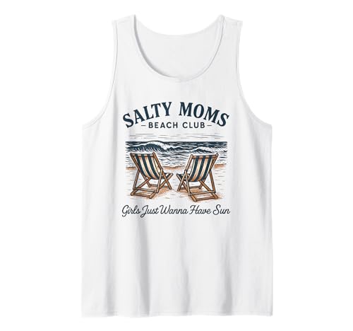 Salty Moms Beach Club Sommer Urlaub Urlaub Strand Frauen Tank Top Salty Moms Beach Club Sommer Urlaub Urlaub Strand Frauen Tank Top von Palm Tree Beach Summer Tees for Men & Women