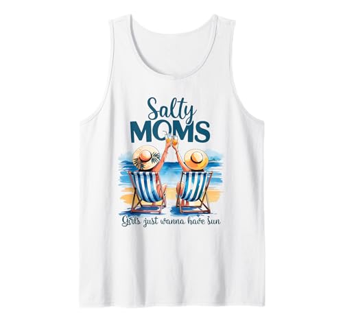 Salty Moms Beach Club Sommer Urlaub Urlaub Strand Frauen Tank Top Salty Moms Beach Club Sommer Urlaub Urlaub Strand Frauen Tank Top von Palm Tree Beach Summer Tees for Men & Women