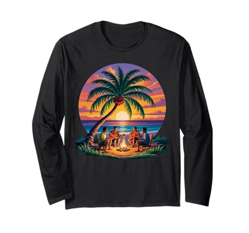 Sunset Summer Herren Tropical Beach Vacation Dress Palm Tree Langarmshirt Sunset Summer Herren Tropical Beach Vacation Dress Palm Tree Langarmshirt von Palm Tree Clothes