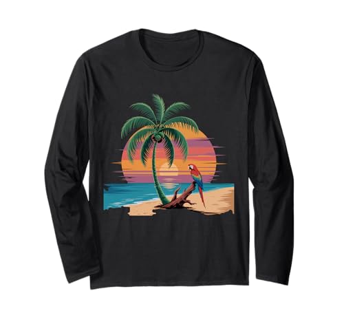 Sunset Summer Herren Tropical Beach Vacation Dress Palm Tree Langarmshirt Sunset Summer Herren Tropical Beach Vacation Dress Palm Tree Langarmshirt von Palm Tree Clothes