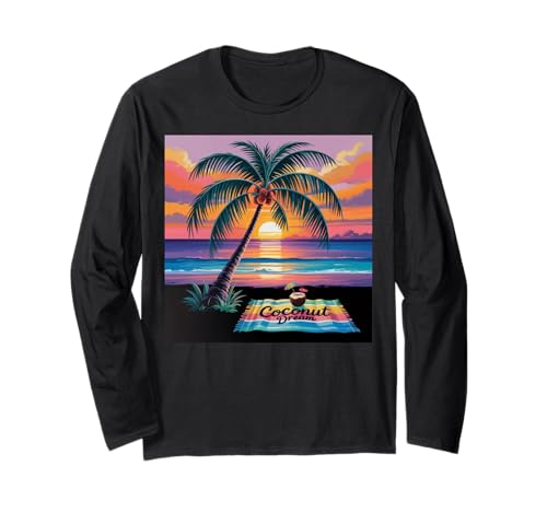 Sunset Summer Herren Tropical Beach Vacation Dress Palm Tree Langarmshirt Sunset Summer Herren Tropical Beach Vacation Dress Palm Tree Langarmshirt von Palm Tree Clothes