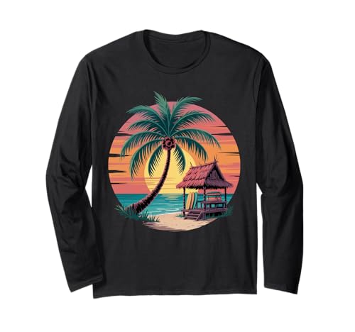 Sunset Summer Herren Tropical Beach Vacation Dress Palm Tree Langarmshirt Sunset Summer Herren Tropical Beach Vacation Dress Palm Tree Langarmshirt von Palm Tree Clothes