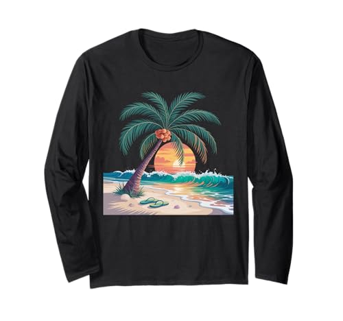 Sunset Summer Herren Tropical Beach Vacation Dress Palm Tree Langarmshirt Sunset Summer Herren Tropical Beach Vacation Dress Palm Tree Langarmshirt von Palm Tree Clothes
