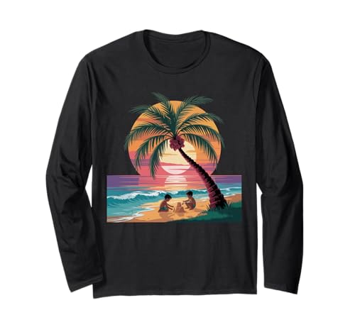 Sunset Summer Herren Tropical Beach Vacation Dress Palm Tree Langarmshirt Sunset Summer Herren Tropical Beach Vacation Dress Palm Tree Langarmshirt von Palm Tree Clothes