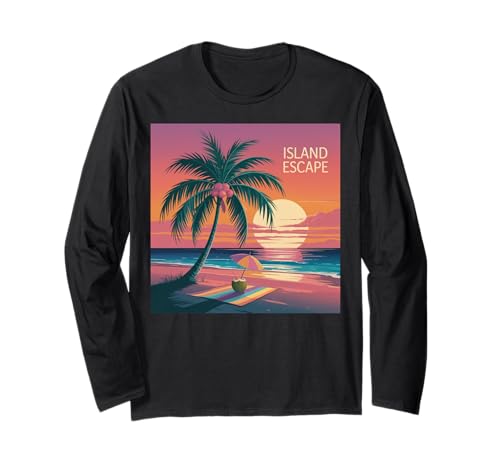 Sunset Summer Herren Tropical Beach Vacation Dress Palm Tree Langarmshirt Sunset Summer Herren Tropical Beach Vacation Dress Palm Tree Langarmshirt von Palm Tree Clothes