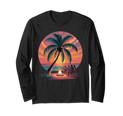 Sunset Summer Herren Tropical Beach Vacation Dress Palm Tree Langarmshirt Sunset Summer Herren Tropical Beach Vacation Dress Palm Tree Langarmshirt von Palm Tree Clothes