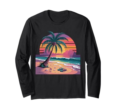 Sunset Summer Herren Tropical Beach Vacation Dress Palm Tree Langarmshirt Sunset Summer Herren Tropical Beach Vacation Dress Palm Tree Langarmshirt von Palm Tree Clothes