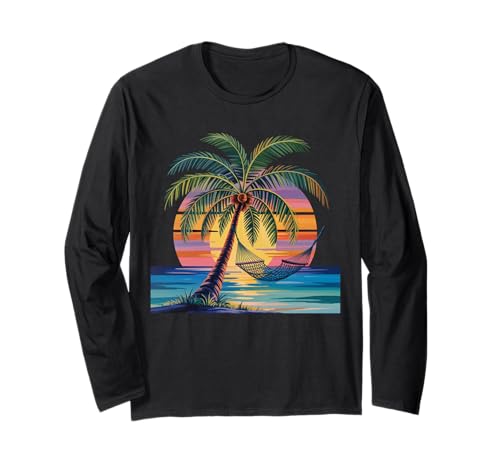 Sunset Summer Herren Tropical Beach Vacation Dress Palm Tree Langarmshirt Sunset Summer Herren Tropical Beach Vacation Dress Palm Tree Langarmshirt von Palm Tree Clothes