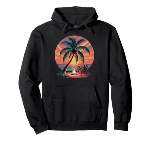Sunset Summer Herren Tropical Beach Vacation Dress Palm Tree Pullover Hoodie von Palm Tree Clothes