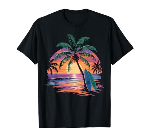 Sunset Summer Herren Tropical Beach Vacation Dress Palm Tree T-Shirt Sunset Summer Herren Tropical Beach Vacation Dress Palm Tree T-Shirt von Palm Tree Clothes