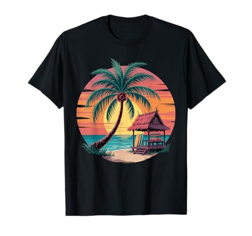 Sunset Summer Herren Tropical Beach Vacation Dress Palm Tree T-Shirt Sunset Summer Herren Tropical Beach Vacation Dress Palm Tree T-Shirt von Palm Tree Clothes