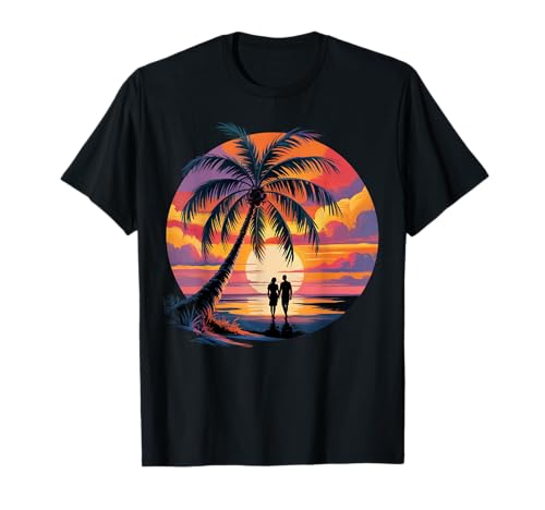 Sunset Summer Herren Tropical Beach Vacation Dress Palm Tree T-Shirt Sunset Summer Herren Tropical Beach Vacation Dress Palm Tree T-Shirt von Palm Tree Clothes
