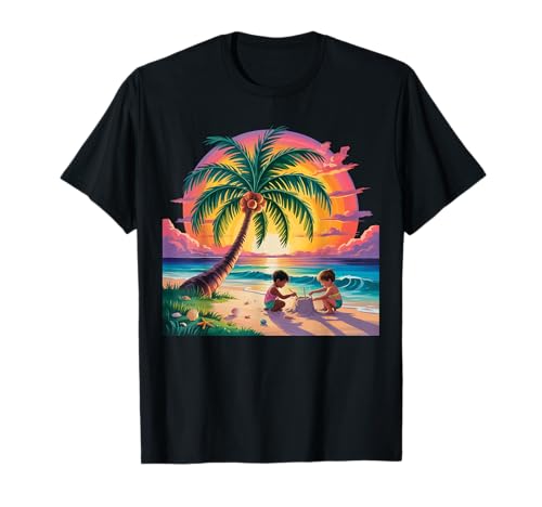 Sunset Summer Herren Tropical Beach Vacation Dress Palm Tree T-Shirt Sunset Summer Herren Tropical Beach Vacation Dress Palm Tree T-Shirt von Palm Tree Clothes