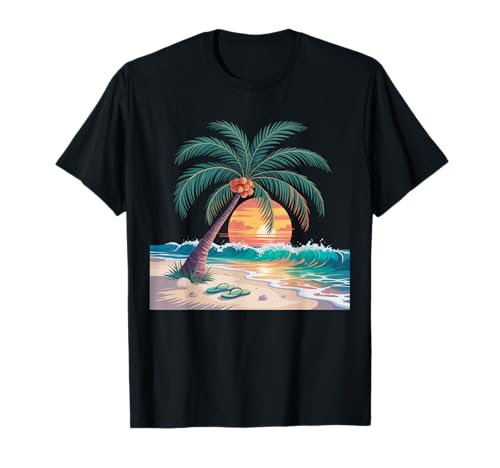 Sunset Summer Herren Tropical Beach Vacation Dress Palm Tree T-Shirt Sunset Summer Herren Tropical Beach Vacation Dress Palm Tree T-Shirt von Palm Tree Clothes