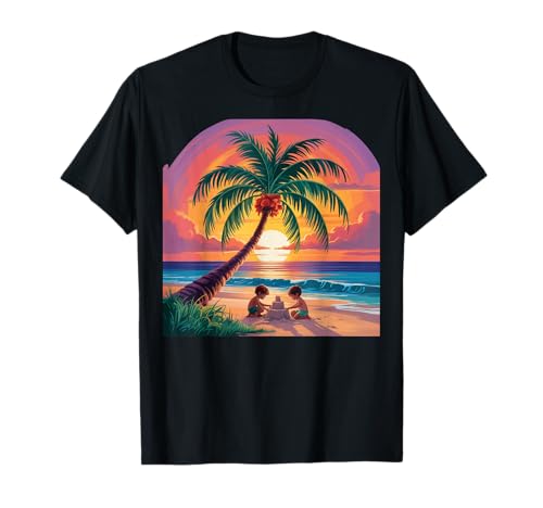 Sunset Summer Herren Tropical Beach Vacation Dress Palm Tree T-Shirt Sunset Summer Herren Tropical Beach Vacation Dress Palm Tree T-Shirt von Palm Tree Clothes