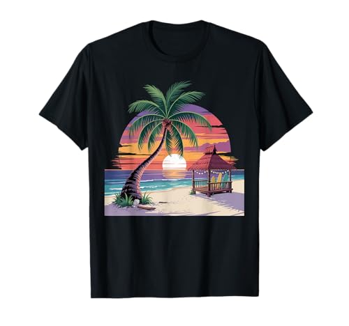 Sunset Summer Herren Tropical Beach Vacation Dress Palm Tree T-Shirt Sunset Summer Herren Tropical Beach Vacation Dress Palm Tree T-Shirt von Palm Tree Clothes