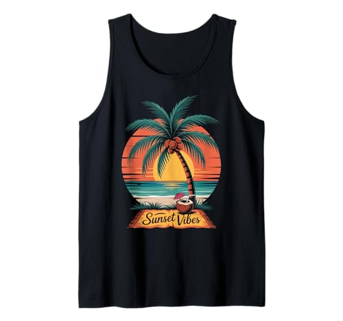 Sunset Summer Herren Tropical Beach Vacation Dress Palm Tree Tank Top Sunset Summer Herren Tropical Beach Vacation Dress Palm Tree Tank Top von Palm Tree Clothes
