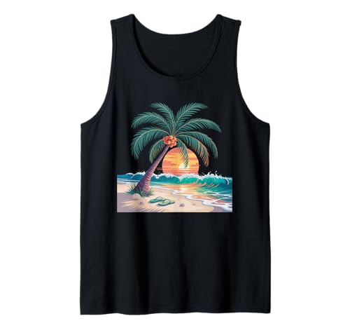Sunset Summer Herren Tropical Beach Vacation Dress Palm Tree Tank Top Sunset Summer Herren Tropical Beach Vacation Dress Palm Tree Tank Top von Palm Tree Clothes